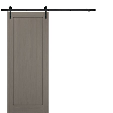 Sartodoors Barn Interior Door, 28" x 84", Gray QUADRO4111BD-B-KS-2884